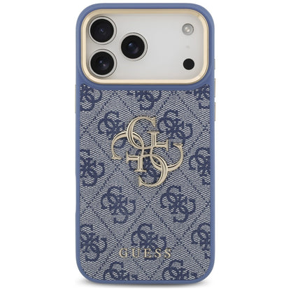 Suojakuori Apple iPhone 18 Pro Max / 17 Pro Max -puhelimelle, Guess, Big 4G Classic Logo & Big Strap Metal Buttons, sininen