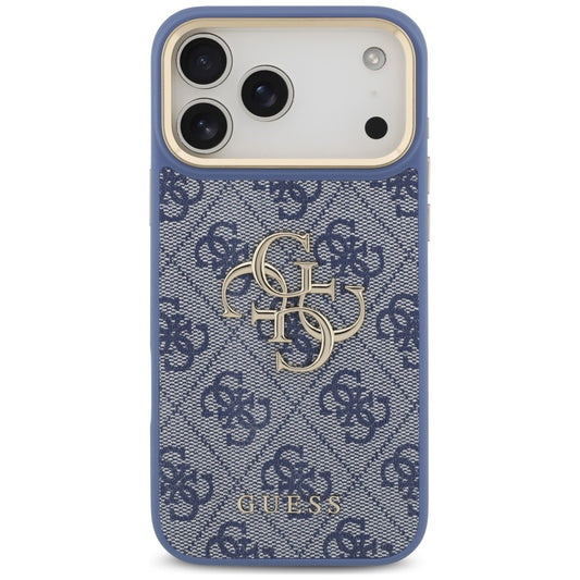 Suojakuori Apple iPhone 18 Pro Max / 17 Pro Max -puhelimelle, Guess, Big 4G Classic Logo & Big Strap Metal Buttons, sininen