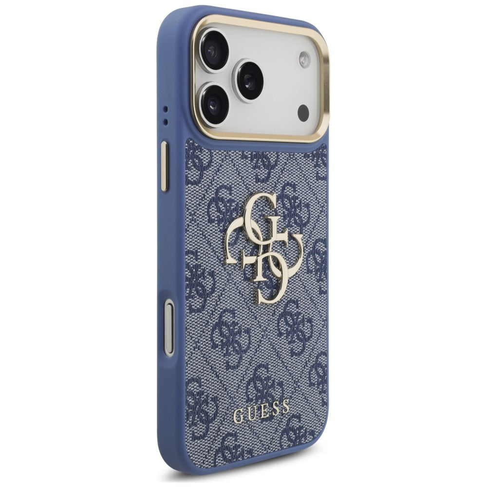 Suojakuori Apple iPhone 18 Pro Max / 17 Pro Max -puhelimelle, Guess, Big 4G Classic Logo & Big Strap Metal Buttons, sininen