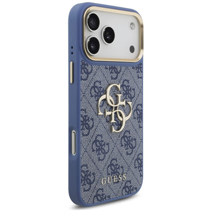 Suojakuori Apple iPhone 18 Pro Max / 17 Pro Max -puhelimelle, Guess, Big 4G Classic Logo & Big Strap Metal Buttons, sininen