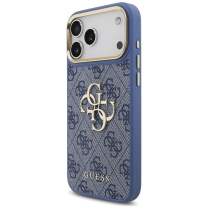 Suojakuori Apple iPhone 18 Pro Max / 17 Pro Max -puhelimelle, Guess, Big 4G Classic Logo & Big Strap Metal Buttons, sininen