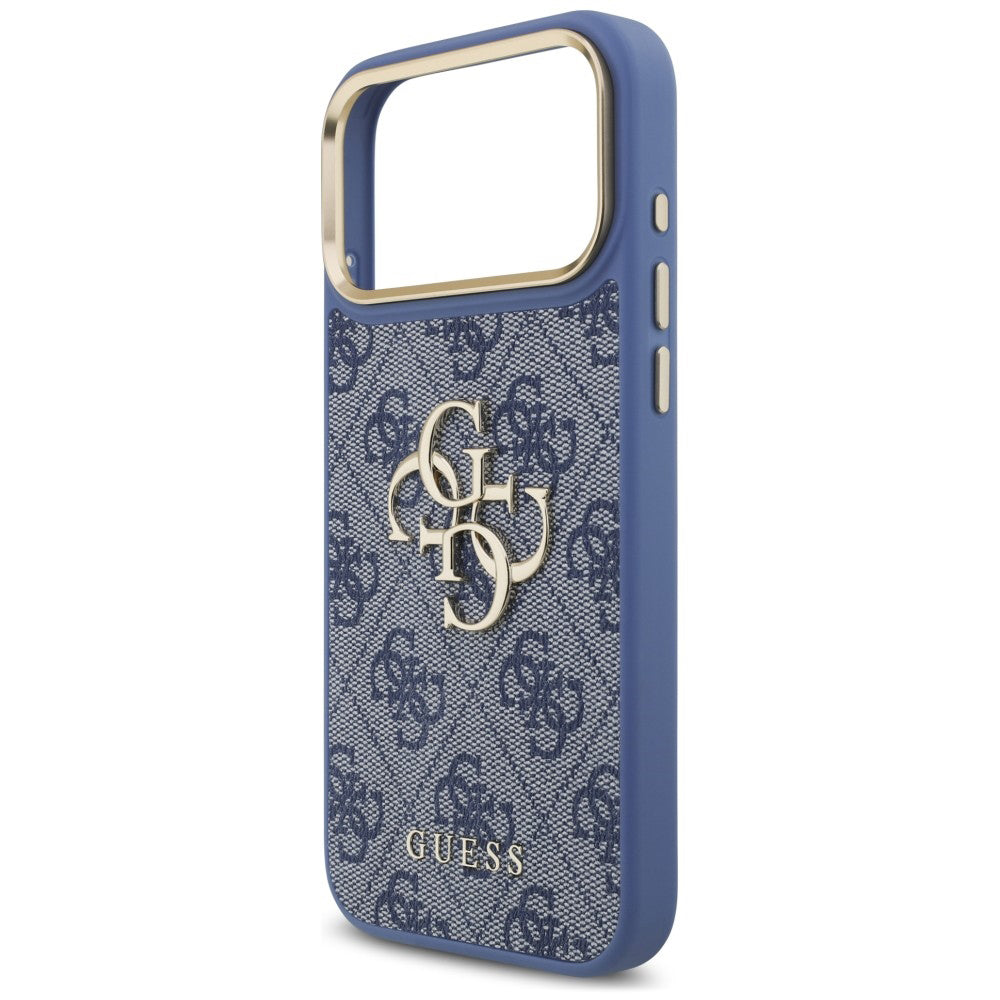 Suojakuori Apple iPhone 18 Pro Max / 17 Pro Max -puhelimelle, Guess, Big 4G Classic Logo & Big Strap Metal Buttons, sininen