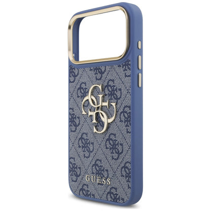 Suojakuori Apple iPhone 18 Pro Max / 17 Pro Max -puhelimelle, Guess, Big 4G Classic Logo & Big Strap Metal Buttons, sininen