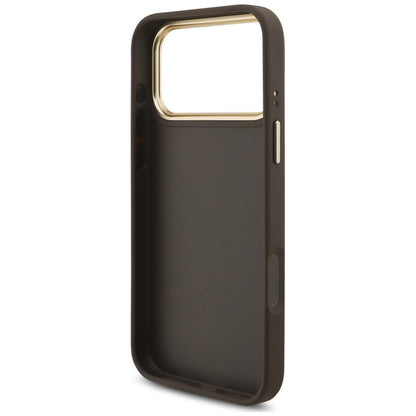 Case for Apple iPhone 18 Pro Max / 17 Pro Max, Guess, Big 4G Classic Logo & Big Strap Metal Buttons, Brown