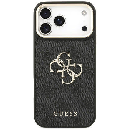 Suojakuori Apple iPhone 18 Pro Max / 17 Pro Max -puhelimelle, Guess, Big 4G Classic Logo & Big Strap Metal Buttons, musta
