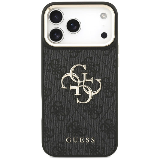 Case for Apple iPhone 18 Pro Max / 17 Pro Max, Guess, Big 4G Classic Logo & Big Strap Metal Buttons, Black