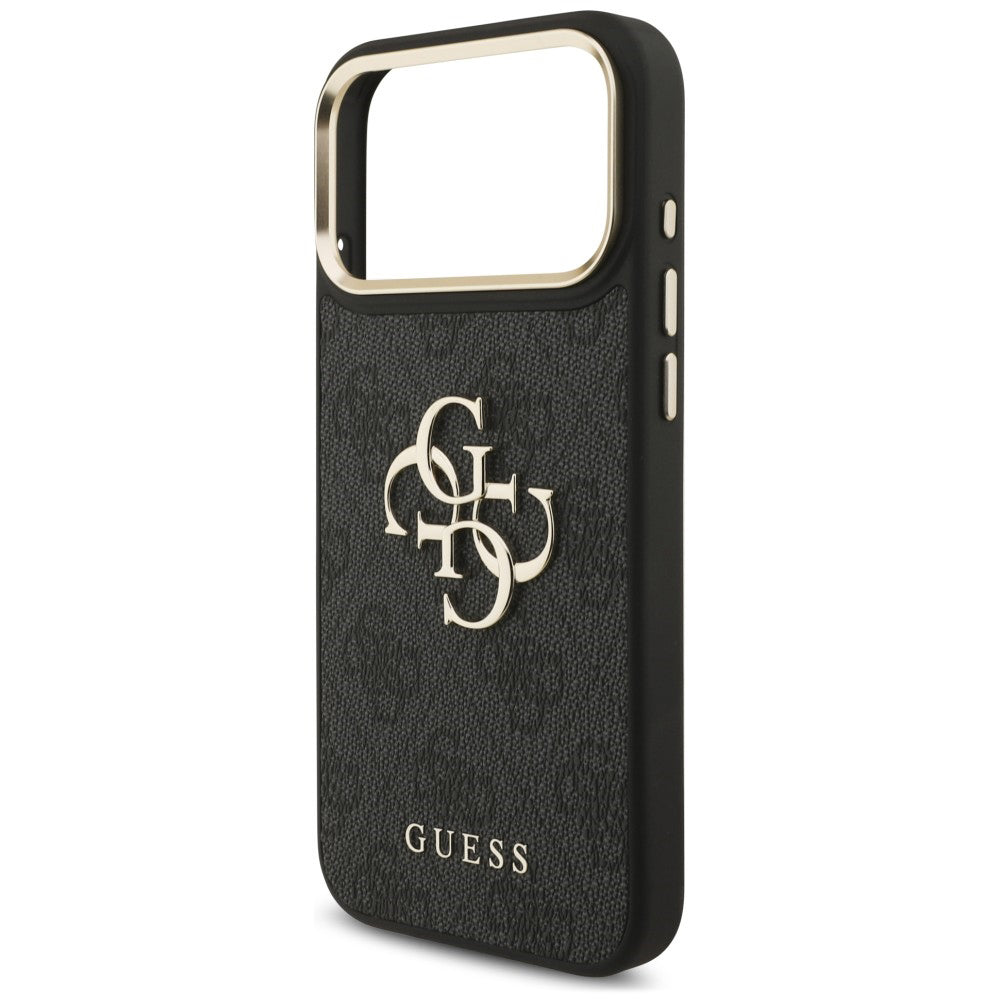 Suojakuori Apple iPhone 18 Pro Max / 17 Pro Max -puhelimelle, Guess, Big 4G Classic Logo & Big Strap Metal Buttons, musta