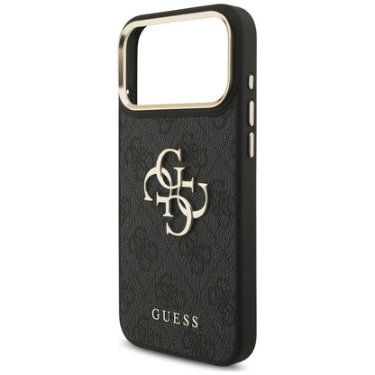 Suojakuori Apple iPhone 18 Pro Max / 17 Pro Max -puhelimelle, Guess, Big 4G Classic Logo & Big Strap Metal Buttons, musta