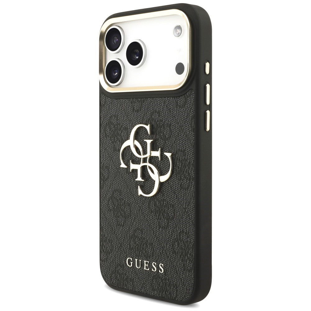 Suojakuori Apple iPhone 18 Pro Max / 17 Pro Max -puhelimelle, Guess, Big 4G Classic Logo & Big Strap Metal Buttons, musta
