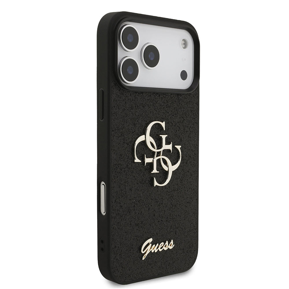 Kuori Apple iPhone 18 Pro Max / 17 Pro Max, Guess, Fixed Glitter Big 4G, Musta