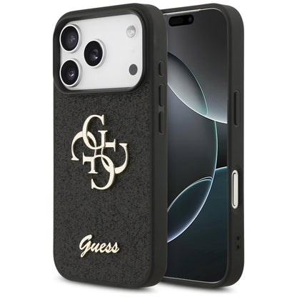 Kuori Apple iPhone 18 Pro Max / 17 Pro Max, Guess, Fixed Glitter Big 4G, Musta