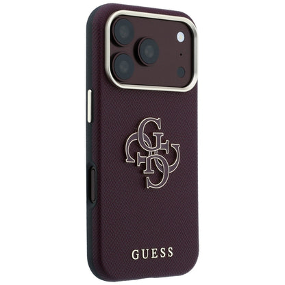 Kuori Apple iPhone 18 Pro Max / 17 Pro Max, Guess, Karkea Iso Hartsilogo, Viininpunainen