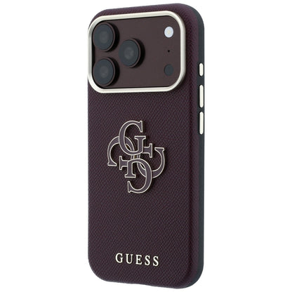Kuori Apple iPhone 18 Pro Max / 17 Pro Max, Guess, Karkea Iso Hartsilogo, Viininpunainen