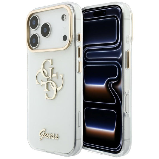 Kuori Apple iPhone 18 Pro Max / 17 Pro Max, Guess, IML 4G Metal Script, Valkoinen