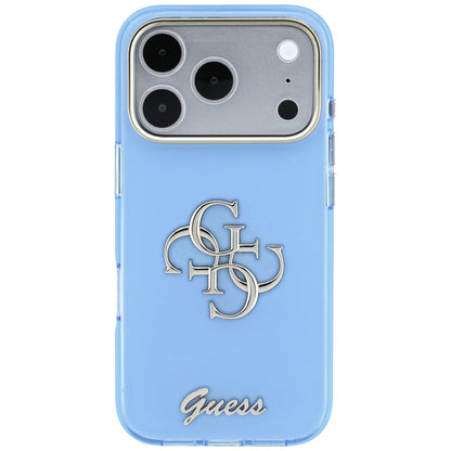 Kuori Apple iPhone 18 Pro Max / 17 Pro Max, Guess, IML 4G Metal Script, Sininen