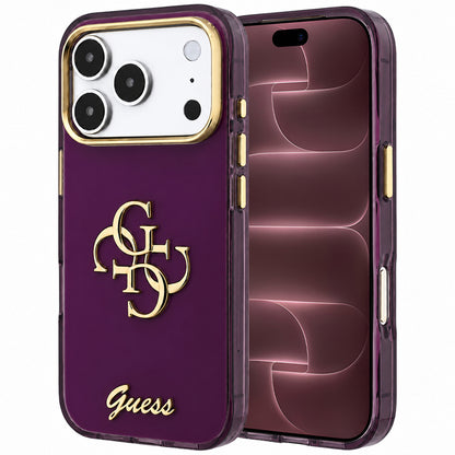 Kuori Apple iPhone 18 Pro Max / 17 Pro Max, Guess, IML 4G Metal Script, Viininpunainen