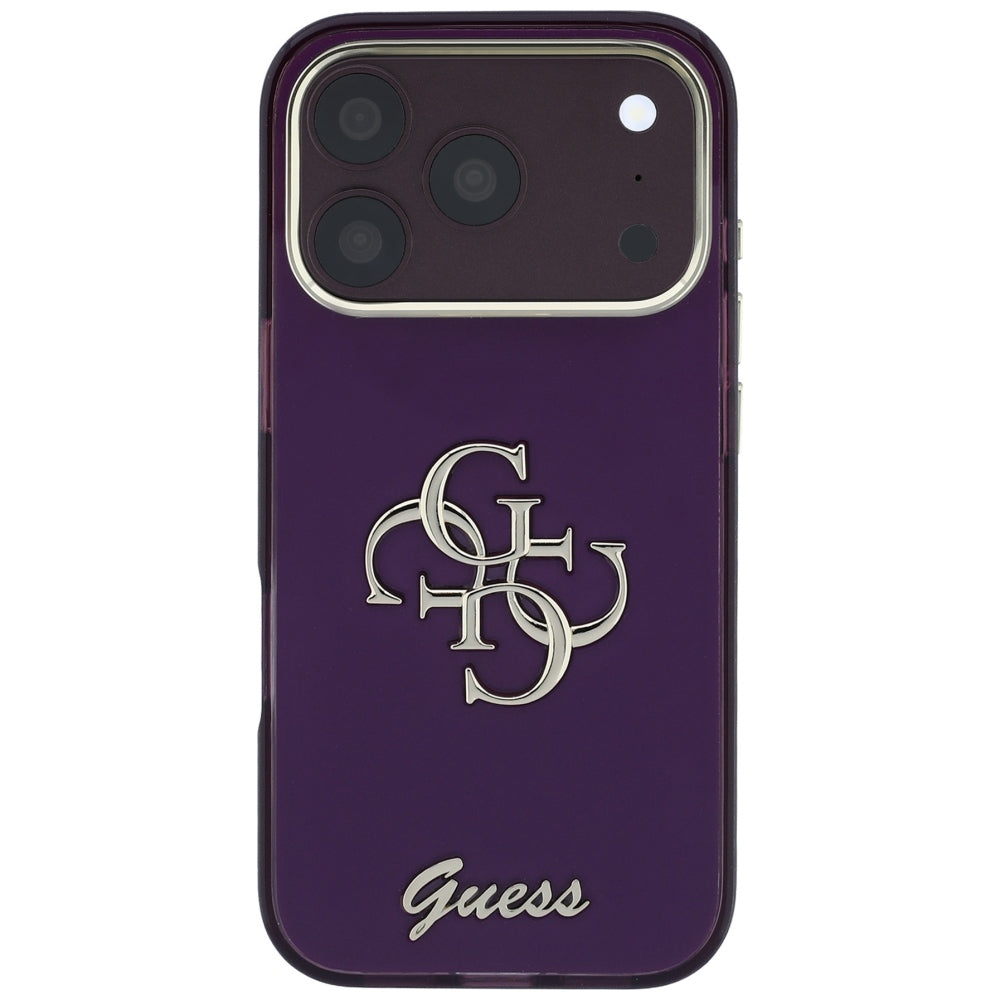 Kuori Apple iPhone 18 Pro Max / 17 Pro Max, Guess, IML 4G Metal Script, Viininpunainen