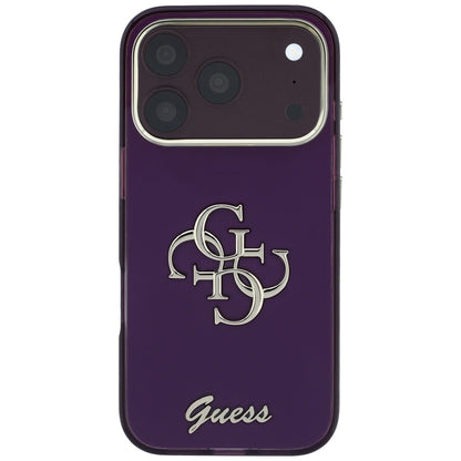 Kuori Apple iPhone 18 Pro Max / 17 Pro Max, Guess, IML 4G Metal Script, Viininpunainen