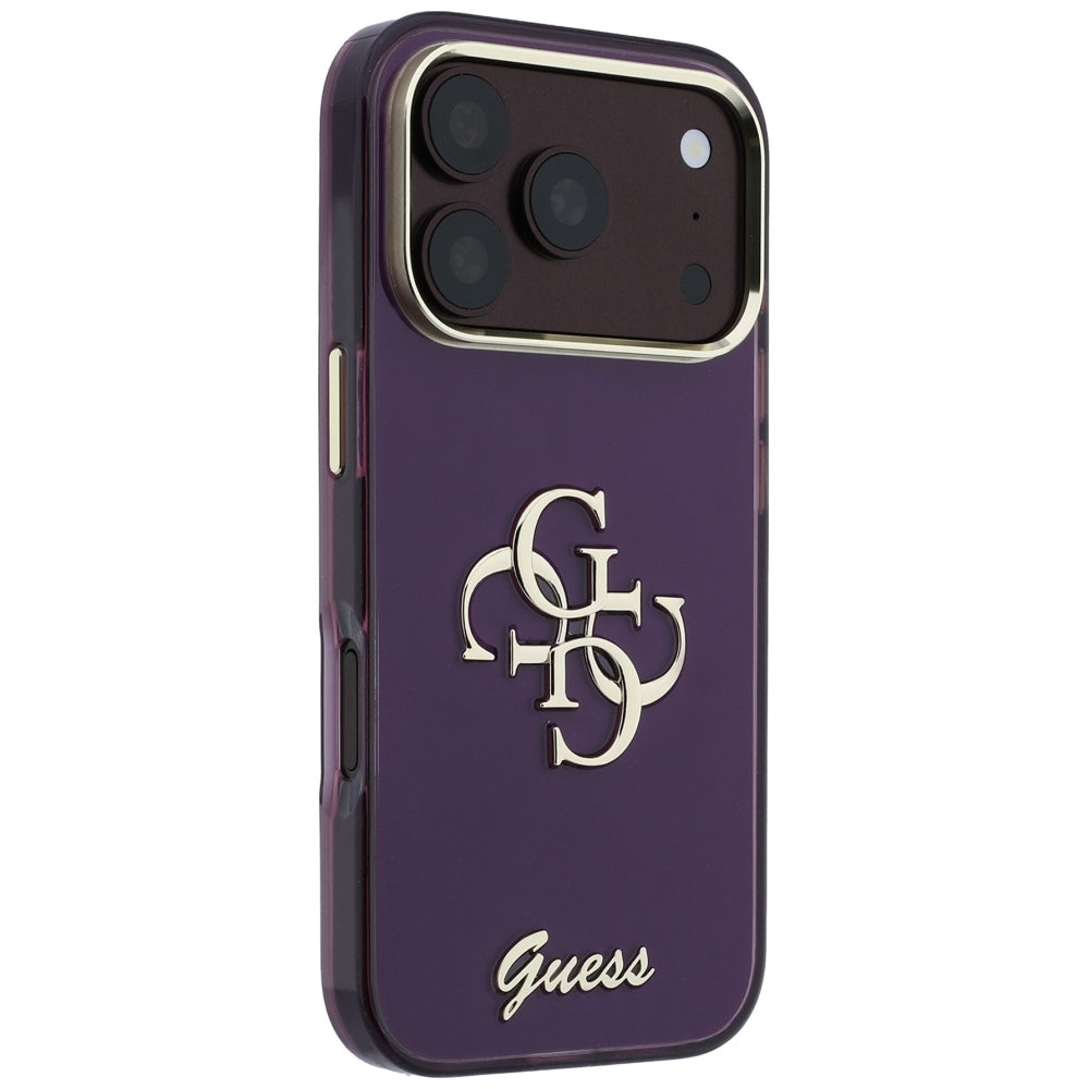 Kuori Apple iPhone 18 Pro Max / 17 Pro Max, Guess, IML 4G Metal Script, Viininpunainen