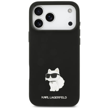 Suojakuori Apple iPhone 18 Pro Max / 17 Pro Max -puhelimelle, Karl Lagerfeld, Choupette Metal Pin, musta