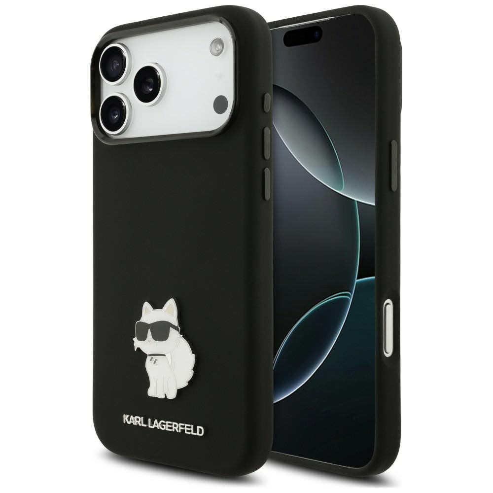 Suojakuori Apple iPhone 18 Pro Max / 17 Pro Max -puhelimelle, Karl Lagerfeld, Choupette Metal Pin, musta