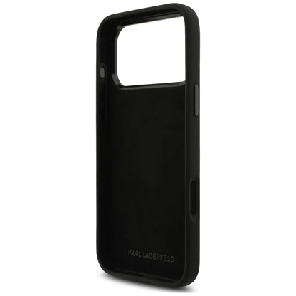 Suojakuori Apple iPhone 18 Pro Max / 17 Pro Max -puhelimelle, Karl Lagerfeld, Choupette Metal Pin, musta