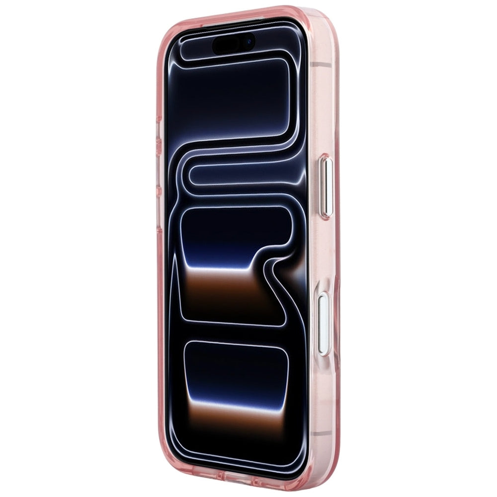 Kuori Apple iPhone 18 Pro Max / 17 Pro Max, Karl Lagerfeld, IML Big Signature Resin Logo Metallikehys, Vaaleanpunainen