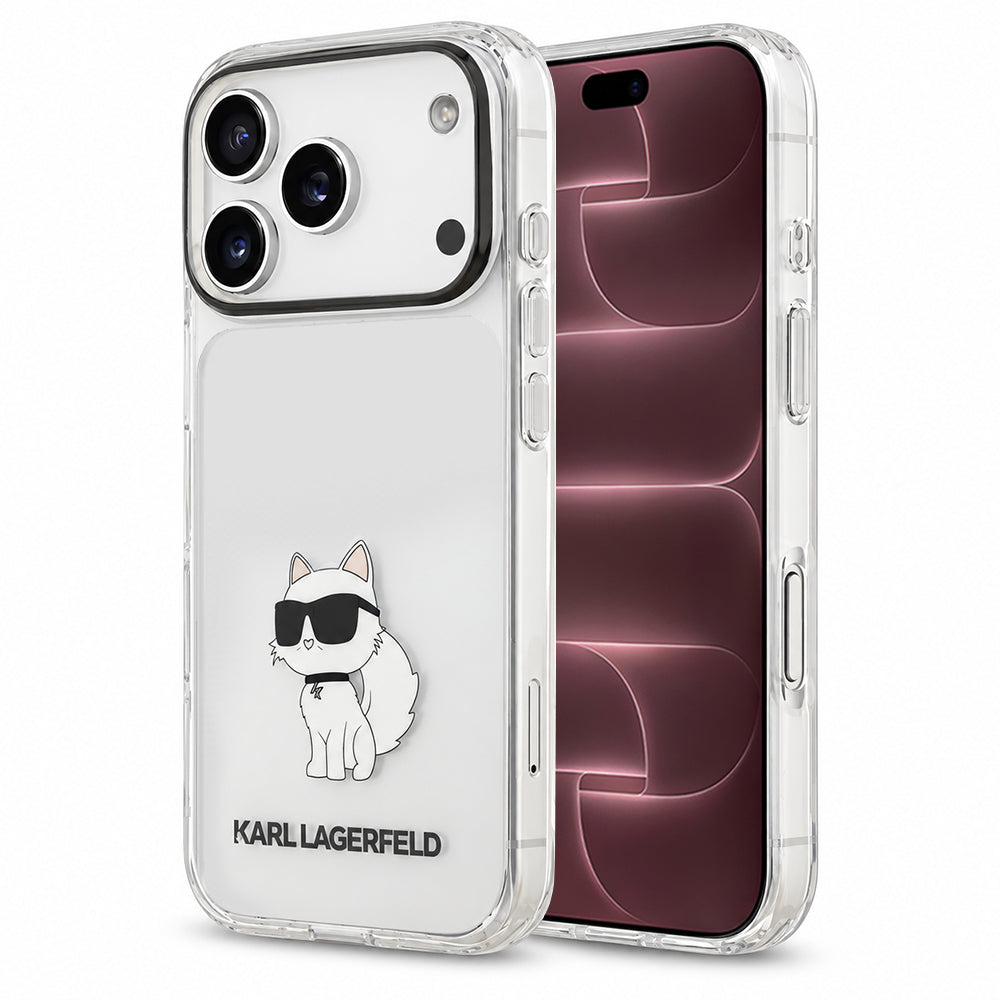 Suojakuori Apple iPhone 18 Pro Max / 17 Pro Max -puhelimelle, Karl Lagerfeld, IML Choupette NFT, läpinäkyvä