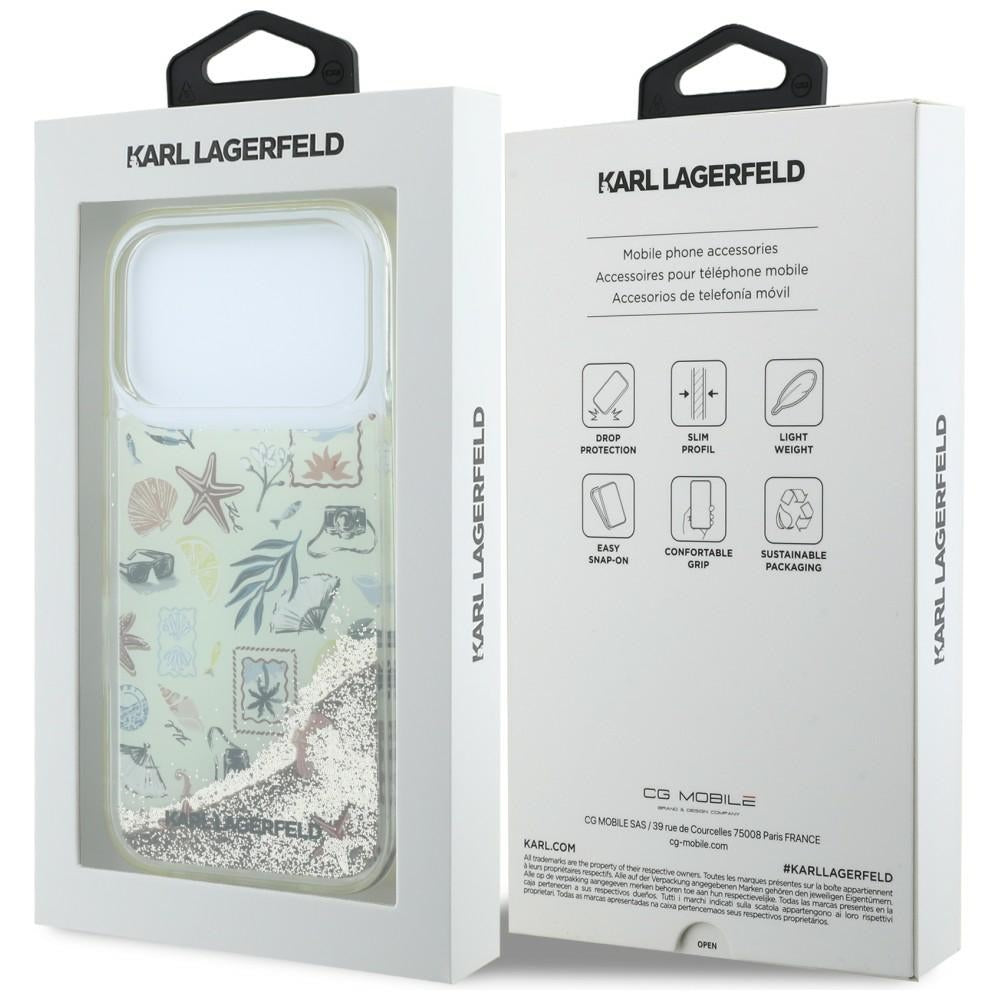 Case for Apple iPhone 18 Pro Max / 17 Pro Max, Karl Lagerfeld, Liquid Glitter Beach and Sand, Beige