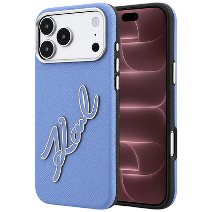 Kuori Apple iPhone 18 Pro Max / 17 Pro Max, Karl Lagerfeld, Smooth Big Resin Signature Logo, Bleu