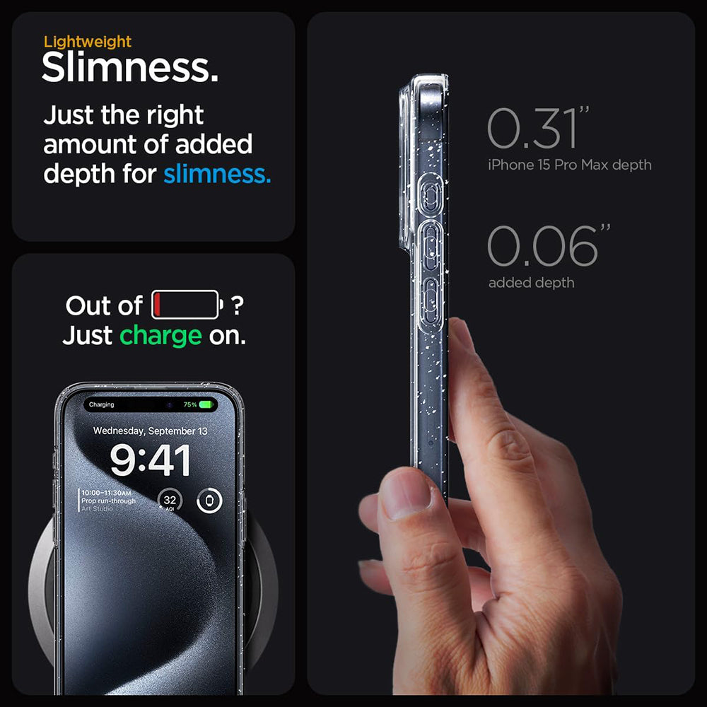 Kuori Apple iPhone 18 Pro Max / 17 Pro Max, Techsuit, SparkleSkin, Läpinäkyvä