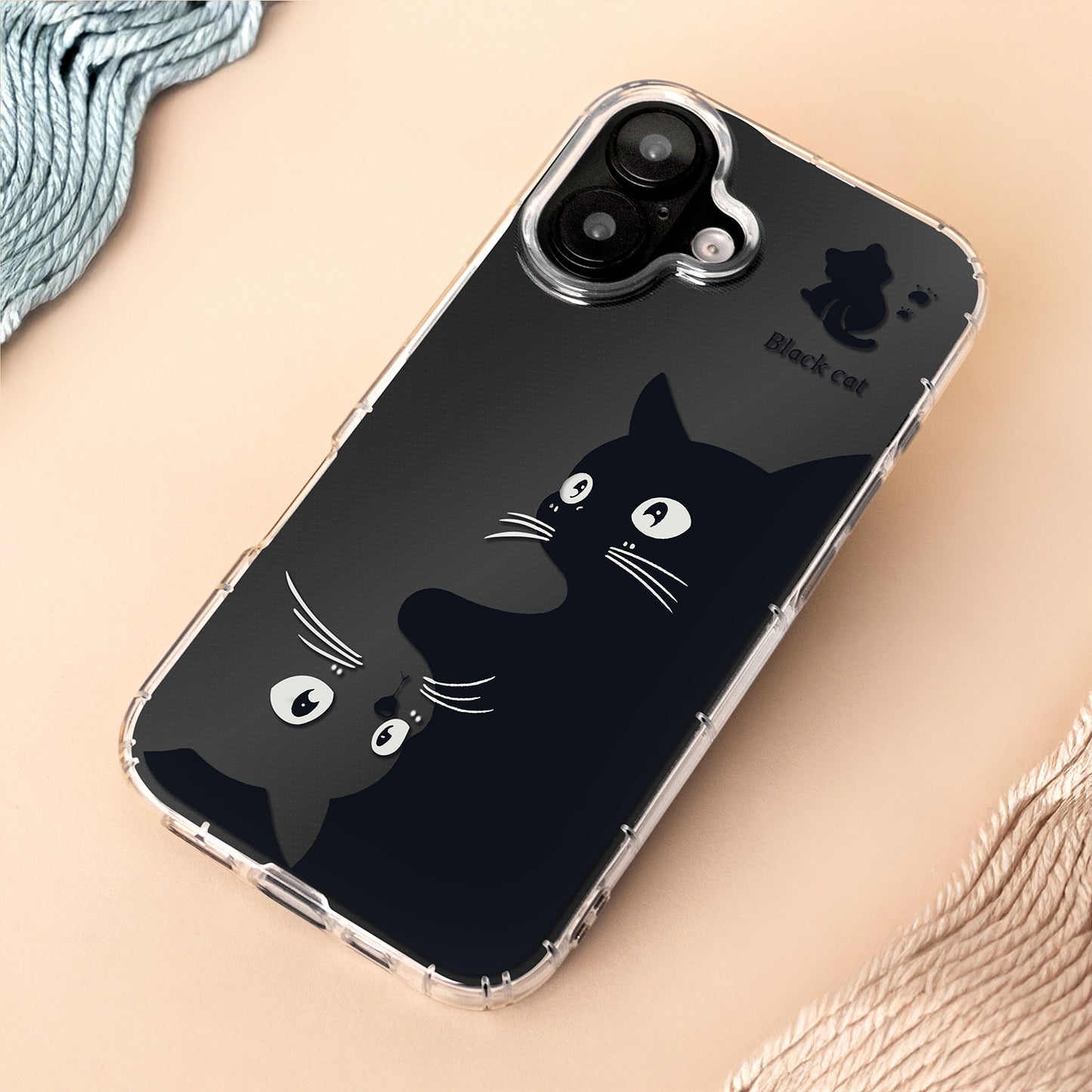 Suojakotelo Apple iPhone 17:lle, OEM, Ultra Trendy Cat, Musta