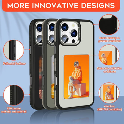 Case for Apple iPhone 15 Pro, OEM, Customized E-Ink Display (4inch), Black