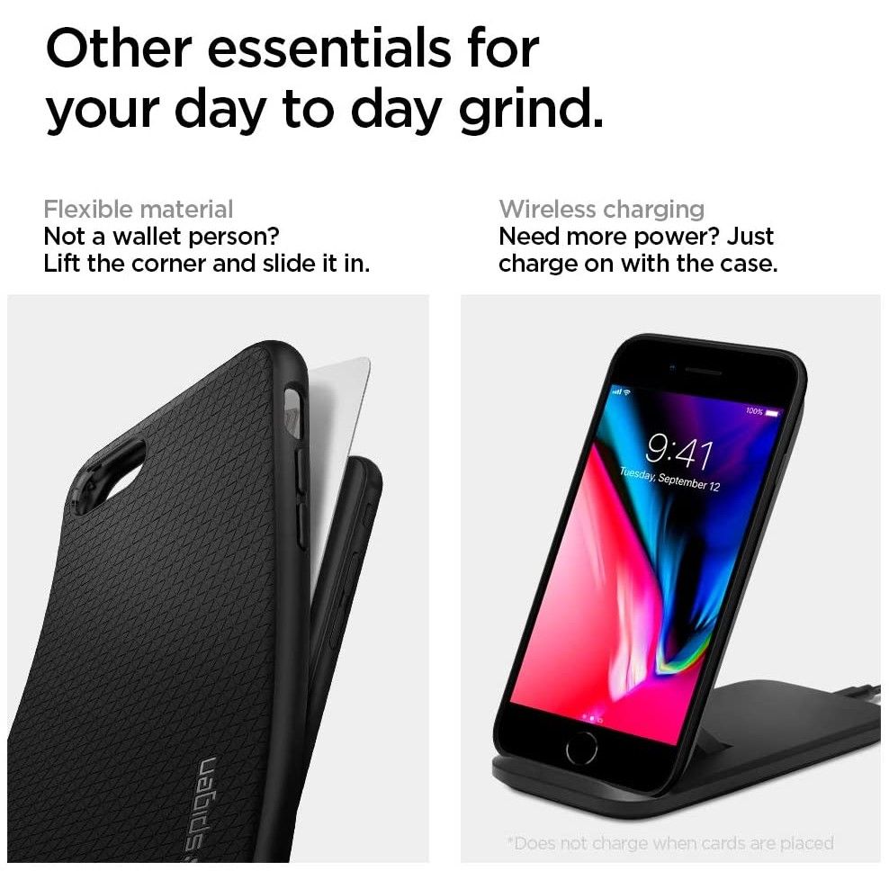 Kotelo Apple iPhone SE (2022) / SE (2020) / 8 / 7, Spigen, Liquid Air, Musta 042CS20511