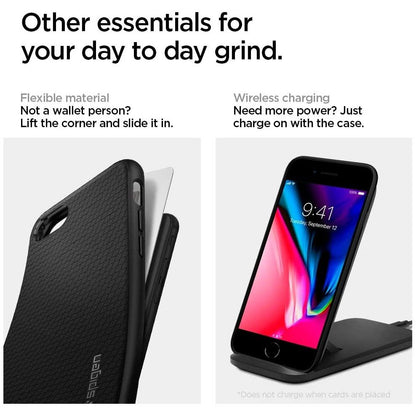 Kotelo Apple iPhone SE (2022) / SE (2020) / 8 / 7, Spigen, Liquid Air, Musta 042CS20511
