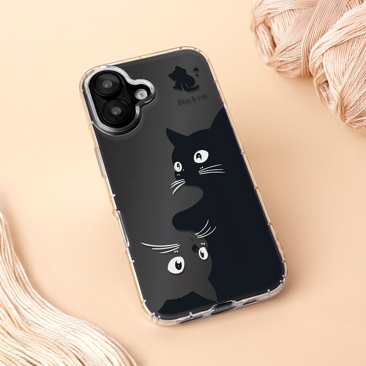 Suojakotelo Apple iPhone 17:lle, OEM, Ultra Trendy Cat, Musta