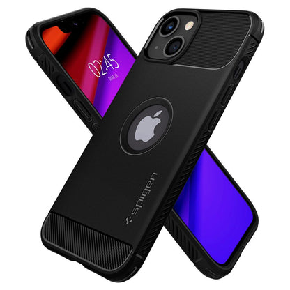 Kuori Apple iPhone 13:lle, Spigen, Rugged Armor, Musta ACS03518