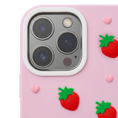 Case for Apple iPhone 15 Pro / 14 Pro, OEM, Strawberry, Pink
