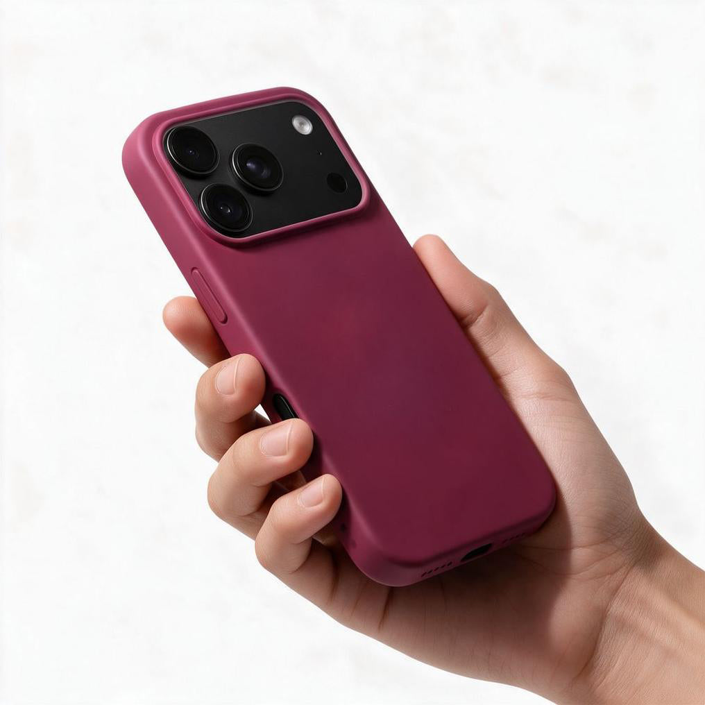 Kuori Apple iPhone 18 Pro Max / 17 Pro Max -puhelimelle, OEM, silikoni, viininpunainen