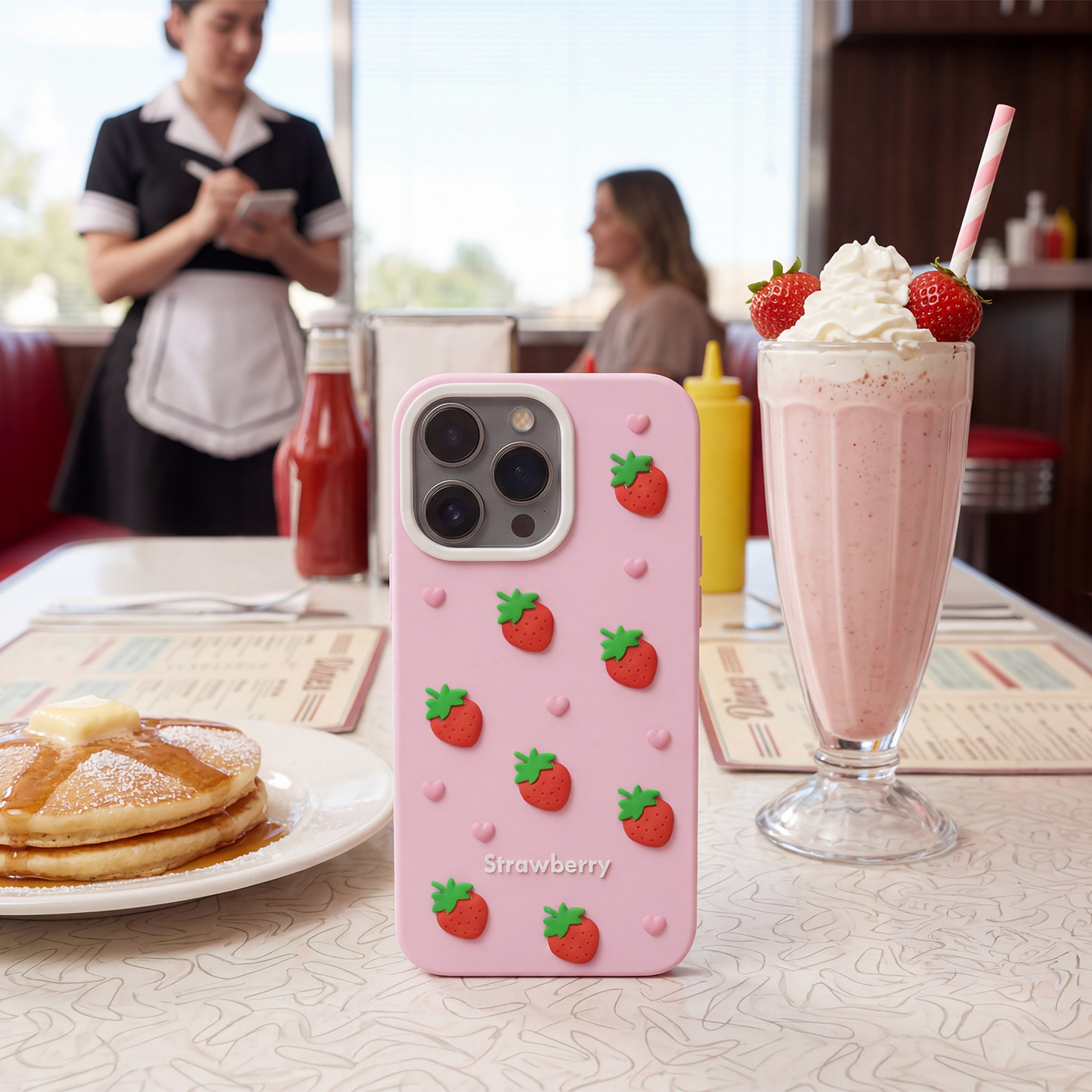 Case for Apple iPhone 17 Pro Max, OEM, Strawberry, Pink