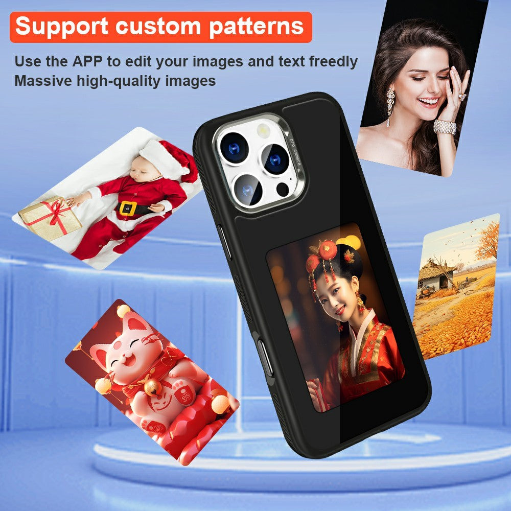 Case for Apple iPhone 15 Pro, OEM, Customized E-Ink Display (4inch), Black