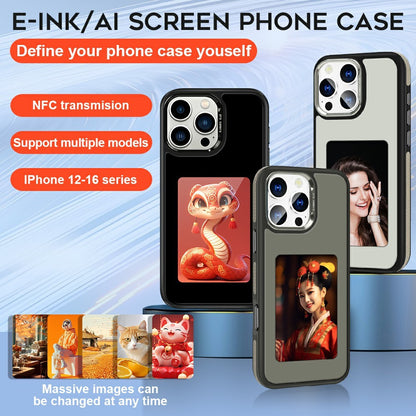 Case for Apple iPhone 15 Pro, OEM, Customized E-Ink Display (4inch), Black