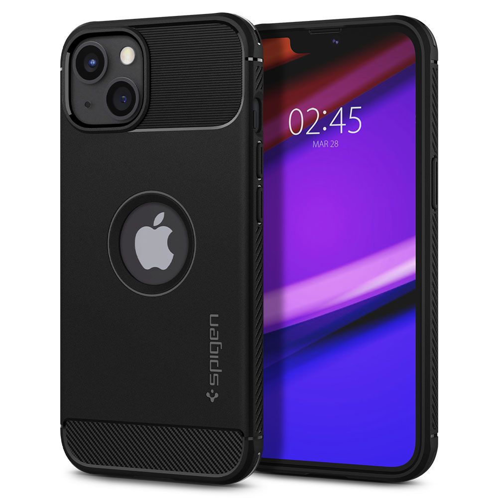 Kuori Apple iPhone 13:lle, Spigen, Rugged Armor, Musta ACS03518