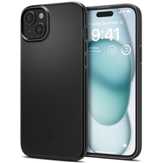 Kotelo Apple iPhone 15:lle, Spigen, Thin Fit, Musta ACS06776