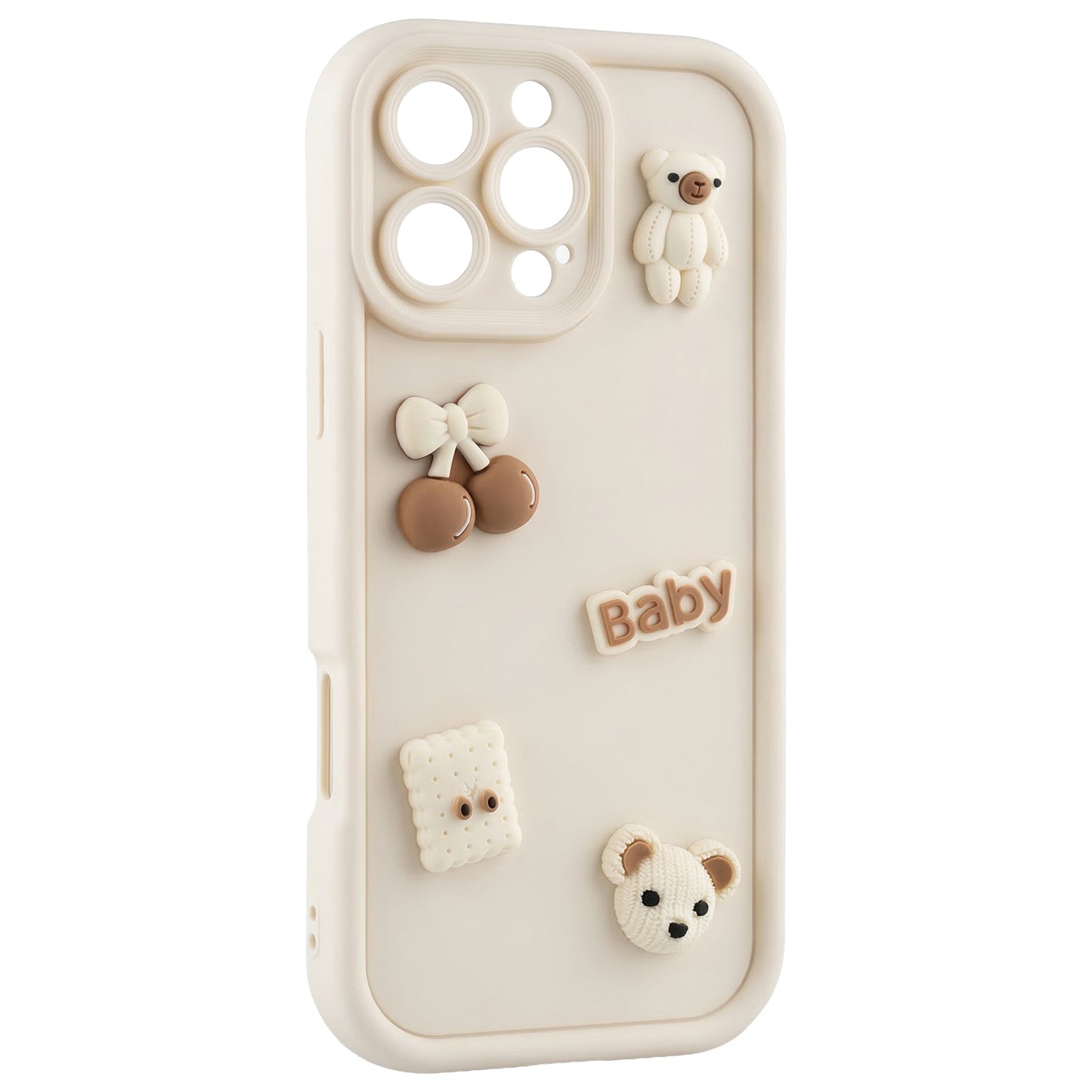 Case for Apple iPhone 13, OEM, Ultra Trendy 3D Bear, Beige