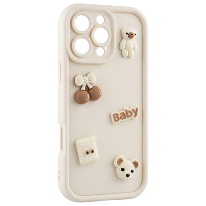 Kuori Apple iPhone 17:lle, OEM, Ultra Trendy 3D Bear, beige