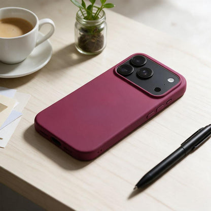 Kuori Apple iPhone 18 Pro / iPhone 17 Pro -puhelimelle, OEM, silikoni, viininpunainen