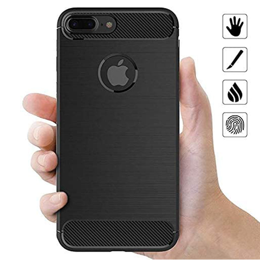 Kuori Apple iPhone 7 Plus:lle, Techsuit, Hiili, Musta