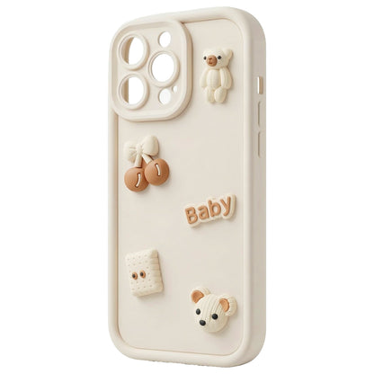 Kuori Apple iPhone 16 Pro:lle, OEM, Ultra Trendy 3D Bear, beige