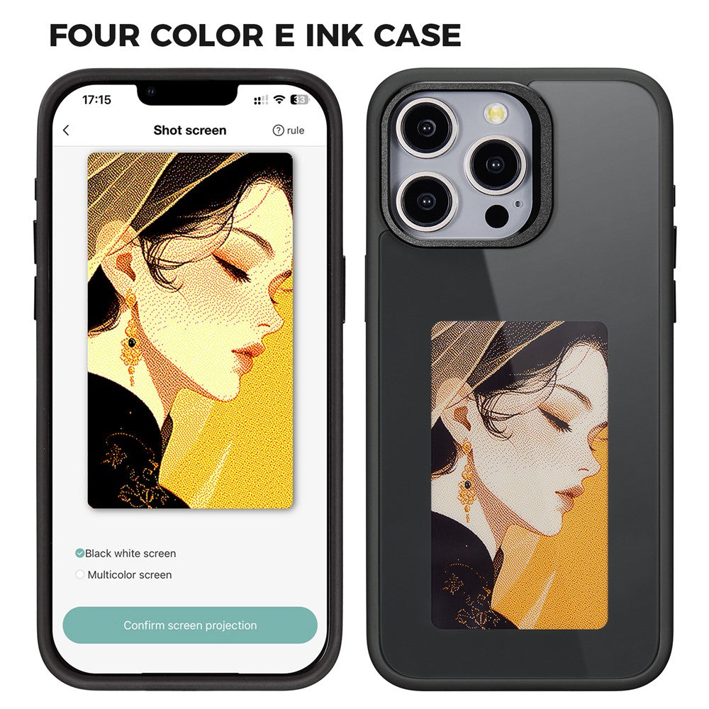 Kuori Apple iPhone 14 Pro Maxille, OEM, Mukautettu E-Ink-näyttö, Musta
